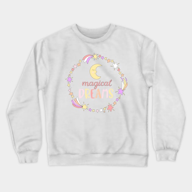 Cute Stars Magic Dreams Crewneck Sweatshirt by CuteDesigns